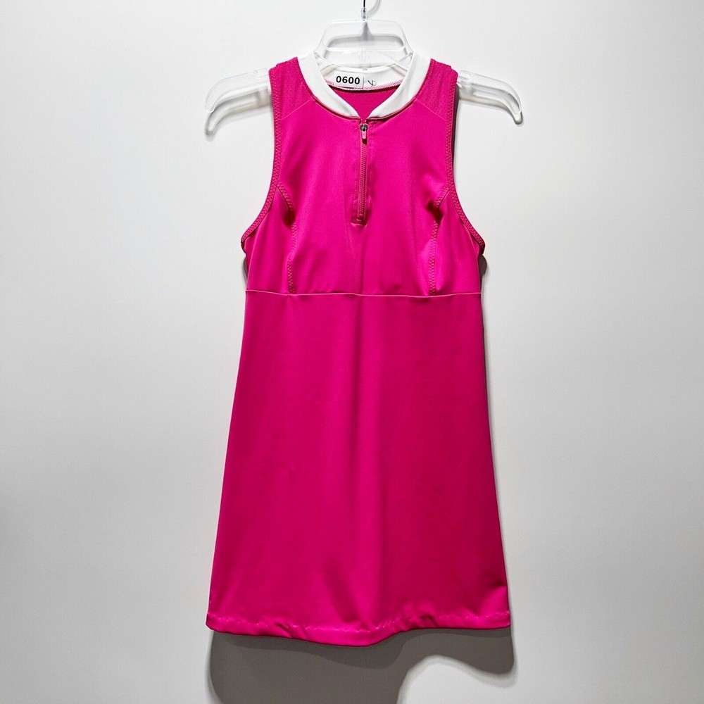 FILA Sport Tennis Dress Women Size Small Chevron 1/4 Zip Pink Polyester Athletic